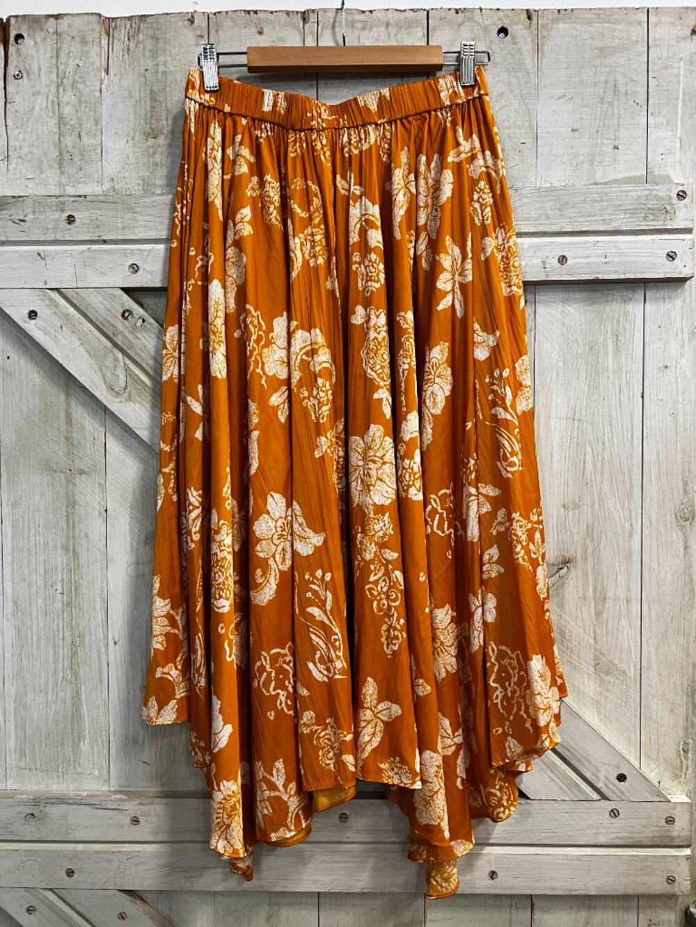 Anthropologie Orange & Cream Sleek A-Line Skirt Size S - Picture 2 of 7